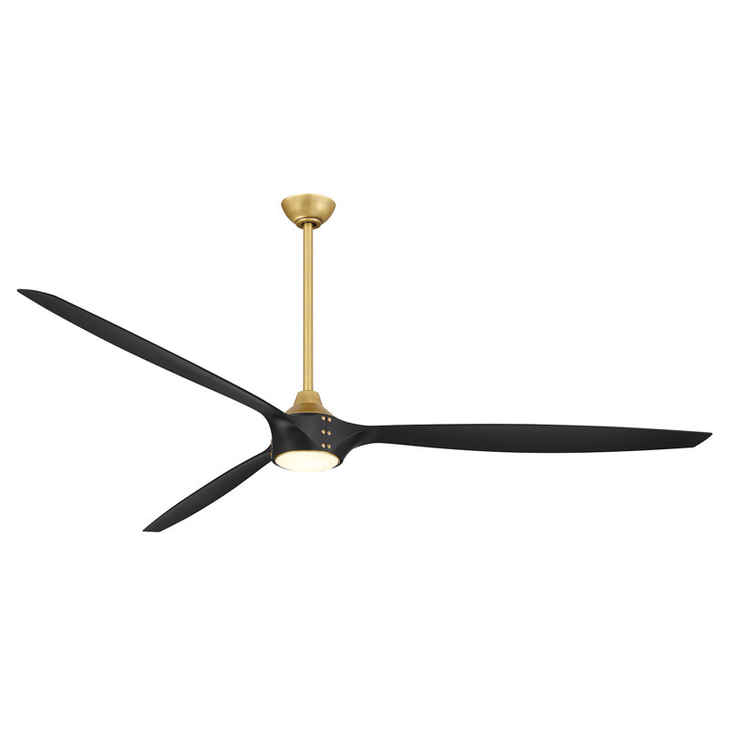 Pierce 84" Led Smart Ceiling Fan, Brass, Black