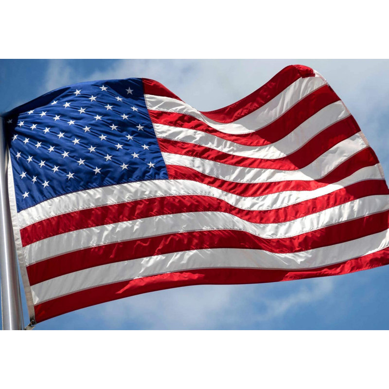 Ensemble de deux drapeaux américains en nylon brodé rouge, blanc et bleu
