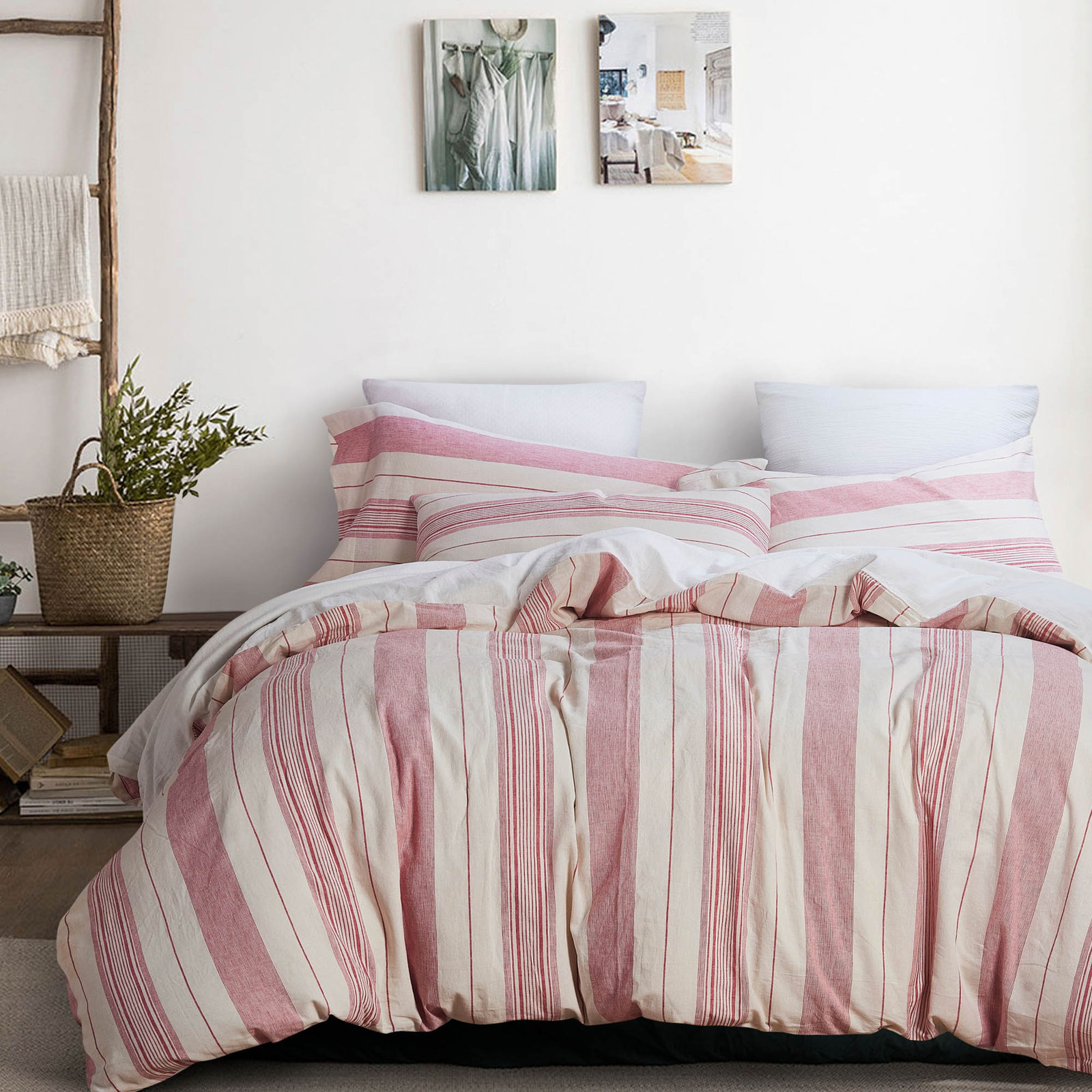 Cotton Duvet Cover & Insert Set, King Comforter Cover + 2 Shams