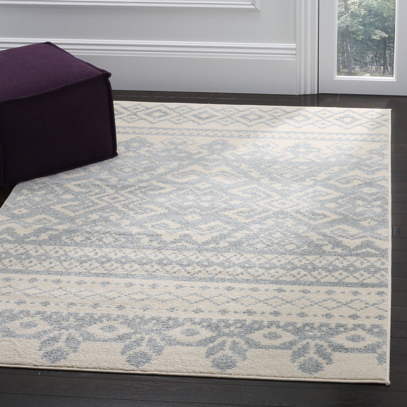 Tapis ivoire / ardoise Wynn, Rectangle 6 pi x 9 pi