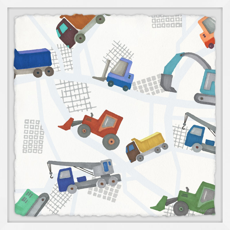 Impression encadrée, "Branchview camions et équipements lourds", H 12 po x l 12 po x P 1,5 po