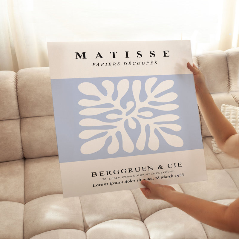 «Henri Matisse» abstrait, reproduction de cadre botanique moderne sans cadre, H 16 po x l 16 po