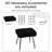 Teddy Fleece Upholstered Vanity Stool with Metal Legs，Black-391513714