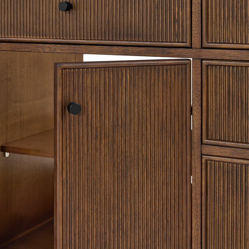 Pendry 36" Freestanding Single Bathroom Vanity with Quartz Top, Matte Black, White Quartz, Tanned Oak