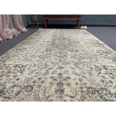 Tapis beige en laine Vintage Patchwork 59,1 x 95,7 po