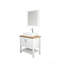 Meuble-lavabo 32 po avec lavabo, meuble-lavabo simple avec portes et tablette ouverte, petit meuble-lavabo en bois massif avec lavabo, pour salle de bain