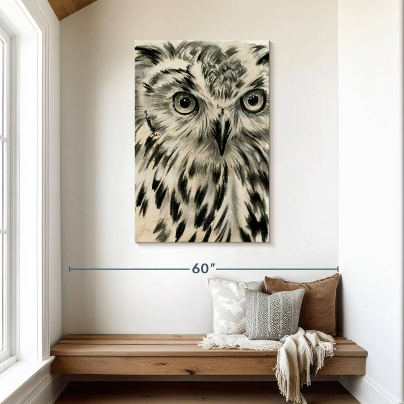 Brampt Charcoal Owl I, 45" H x 30" W