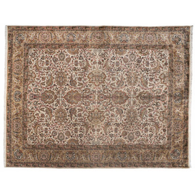 One-of-a-Kind Rectangle 9'1" X 11'9" New Age Wool Area Rug in Brown/Beige