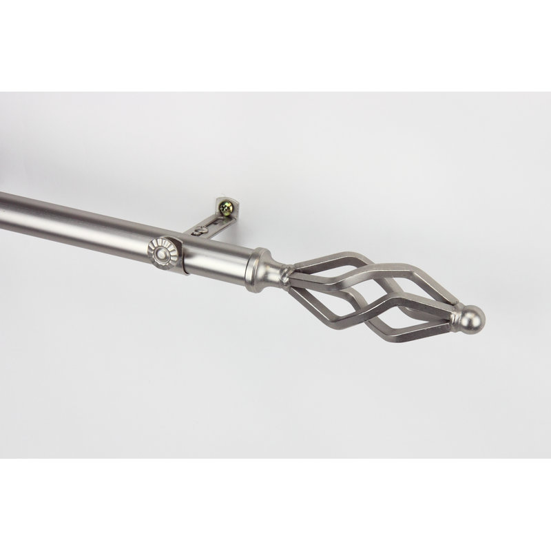 Tringle à rideaux simple réglable 0,81 po Baltz, l 66 à 120 po, Nickel satiné