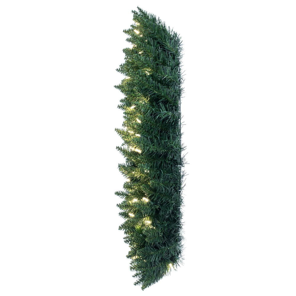 Peabody 96" Pre-Lit Mixed Christmas Wreath, 36" H x 36" W x 3" D, Warm Clear