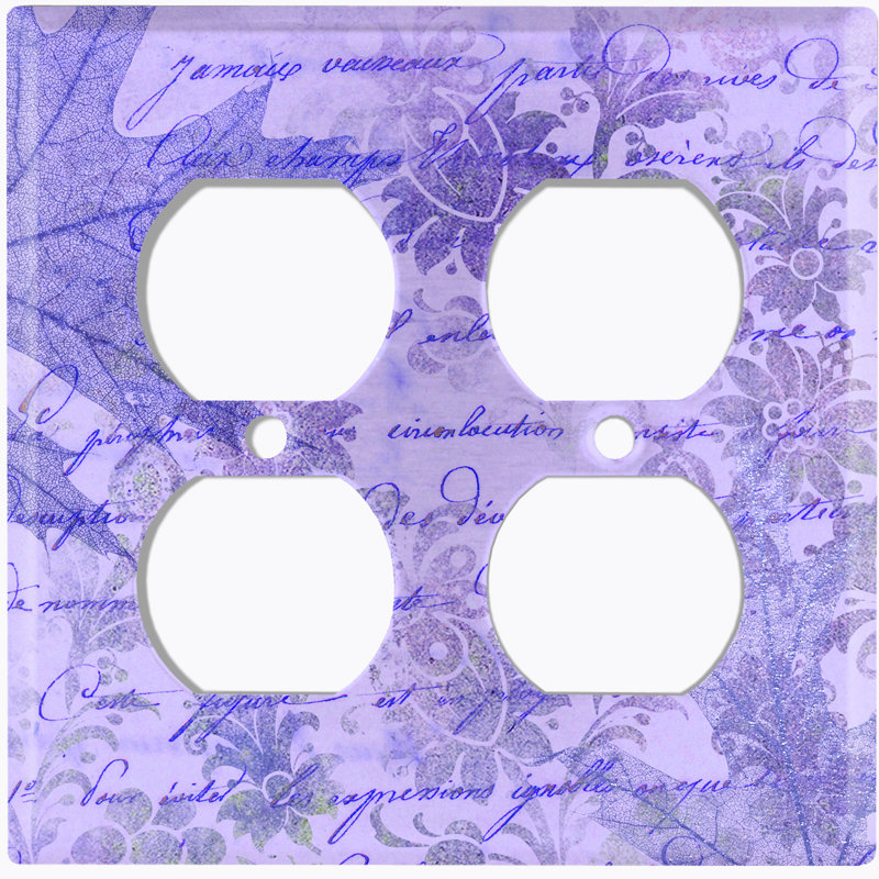 Plaque murale 2 prises doubles, Mauve