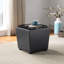 Repose-pieds de rangement carré en similicuir de 16,25 po Anick-1106703909