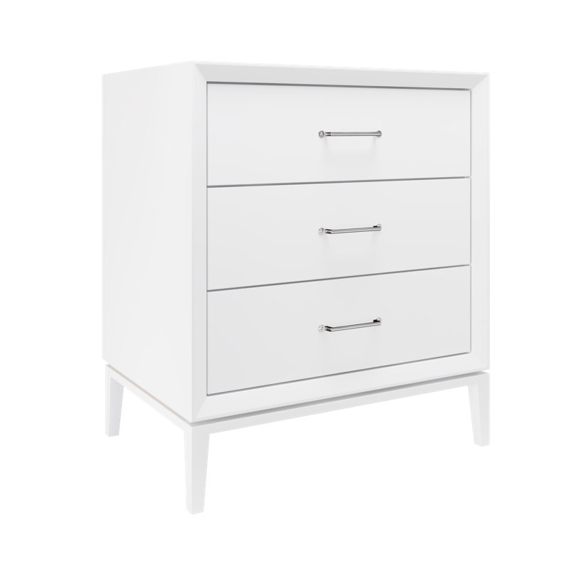 Alexandra Three-Drawer Single Bath Vanity, Pure White, Polished Chrome, 30"