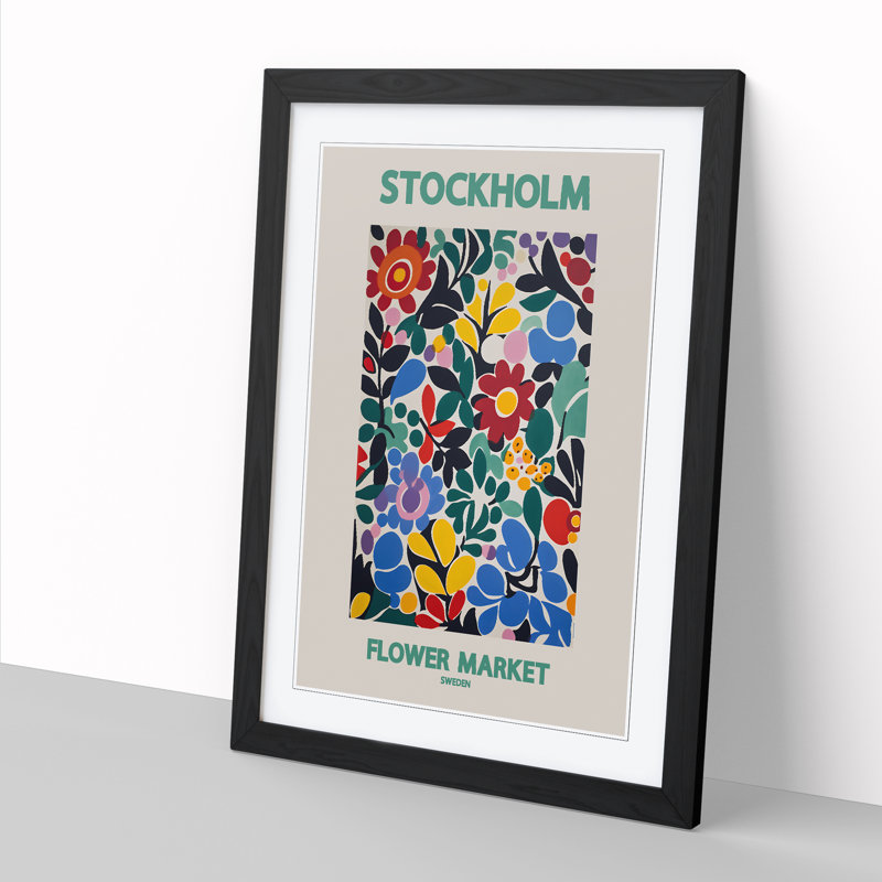 Stockholm Flower Market Exhibition 6 1 Piece Single Picture Frame Wall Art, 34cm H x 25cm W x 2cm D