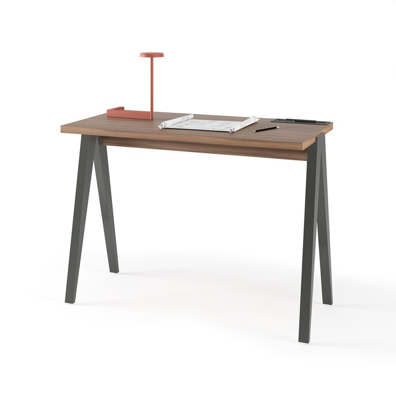 Gundrath Solid Wood Base Writing Desk, Walnut, Graphite