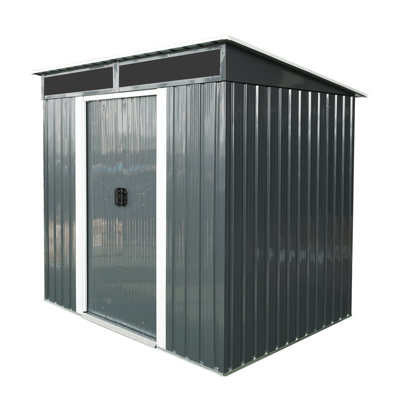 Metal Garden Storage Shed 6X5ft - & Ventilated With Window 6Ft X 5Ft Tool Room All-Weather Waterproof Gloves