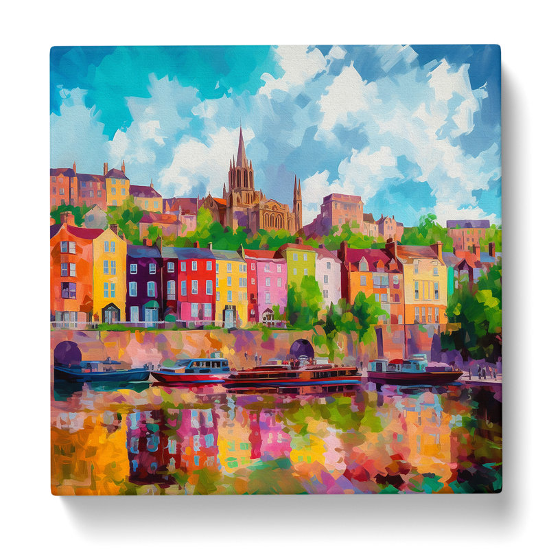 City Of Bristol Neo-Impressionism - Wrapped Canvas - Framed Print, 50cm H x 50cm W x 3cm D