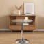 Table de salle à manger ronde en verre avec pieds en acier inoxydable argenté, pour 4 à 6 personnes, style minimaliste moderne