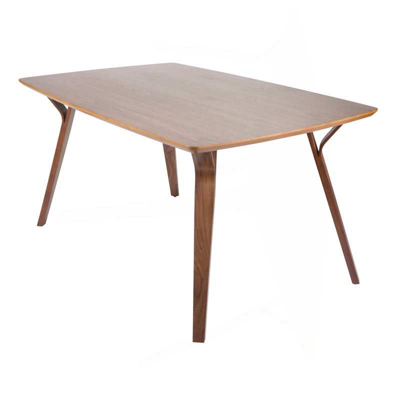Table de salle à manger moderne Folia Mid-Century en bois de noyer
