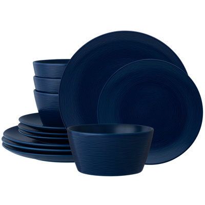 Colorscapes Swirl Porcelain Dinnerware Set - Service for 4