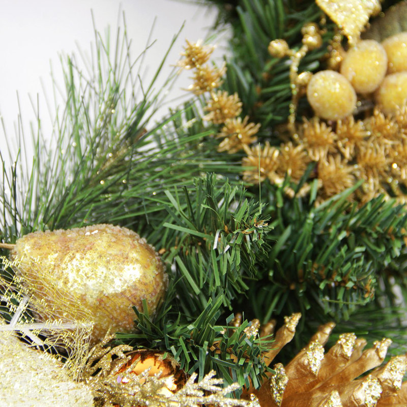 Guirlande de Noël 6 po pré-décorée avec boules de cuivre et brindilles artificielles