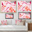 Éléments graphiques rétro en orange et rouge I - peinture sur toile-67232752-67232769