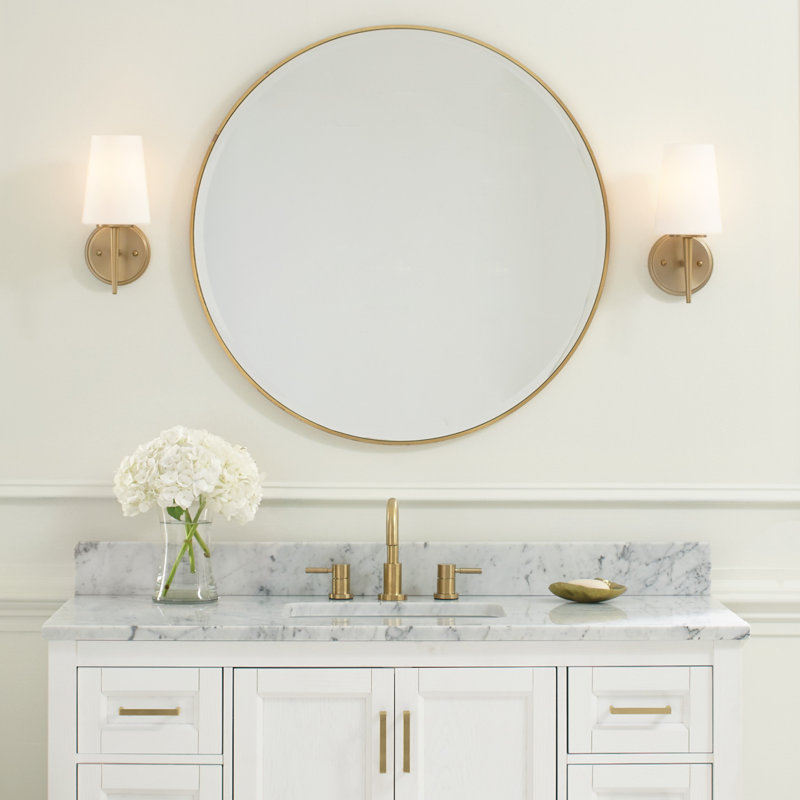 Kit Round Mirror from Generation Lighting , Burnished Brass