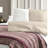 Soft Terracotta 3-piece Bedding Set, Polyester Comforter With Textured Stripes, Full/queen Size