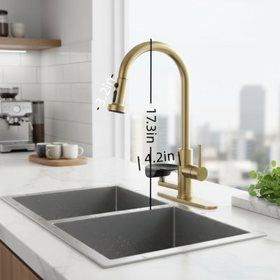 Universal Installation 3-In-1 Faucet, Powerful Cup Washer + Three Water Speed Settings, Practical And Aesthetically Pleasing, Meeting All Kitchen Needs.