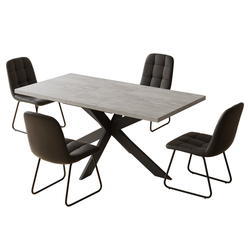 4 - Person Extendable Dining Set, Black