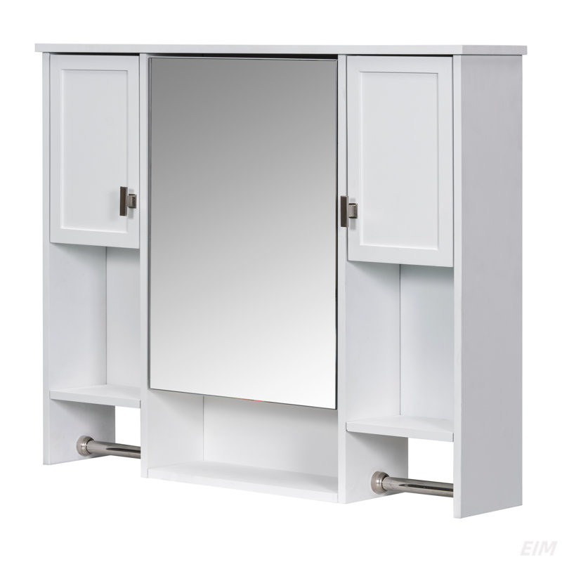 Armoire de rangement murale moderne, armoire de salle de bain murale avec miroir, armoire à pharmacie avec porte-serviettes (armoire)