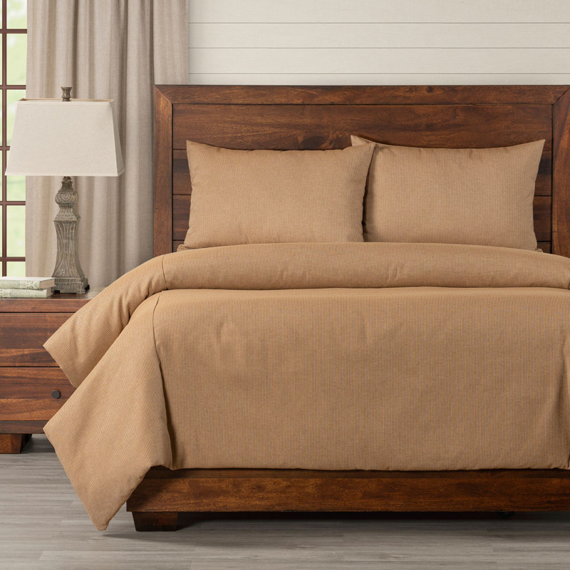 Smithsonian Redeem Stripe Eco-friendly Duvet Cover Set, Full Duvet Cover + 2 Standard Shams, Brown