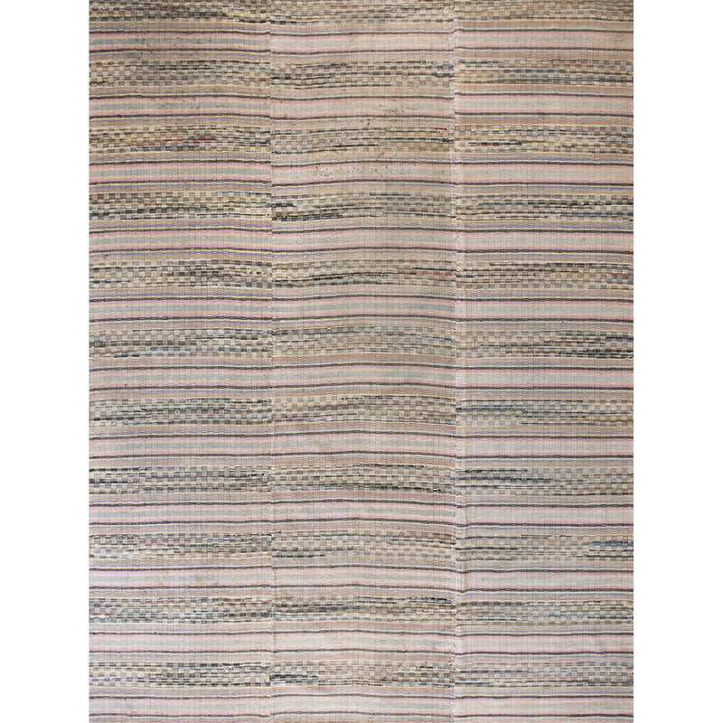 Antique American Rag Rug Room Size Cotton Multicolor
