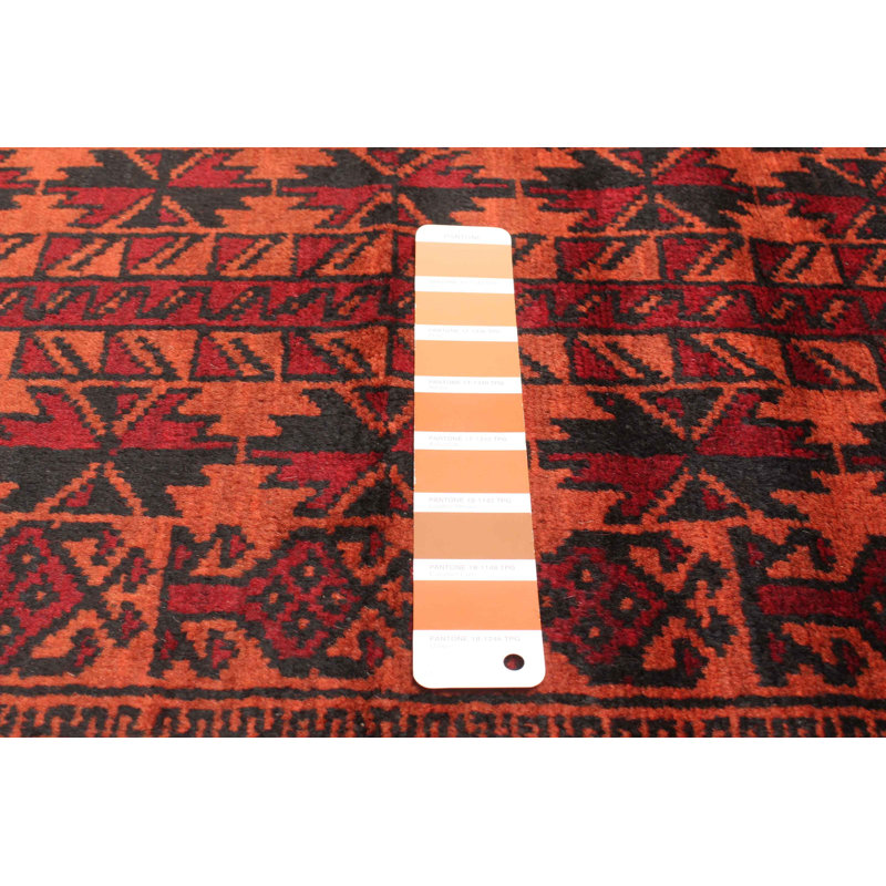 Tapis orange brûlé Teimani 2 pi 9 po x 4 pi 7 po