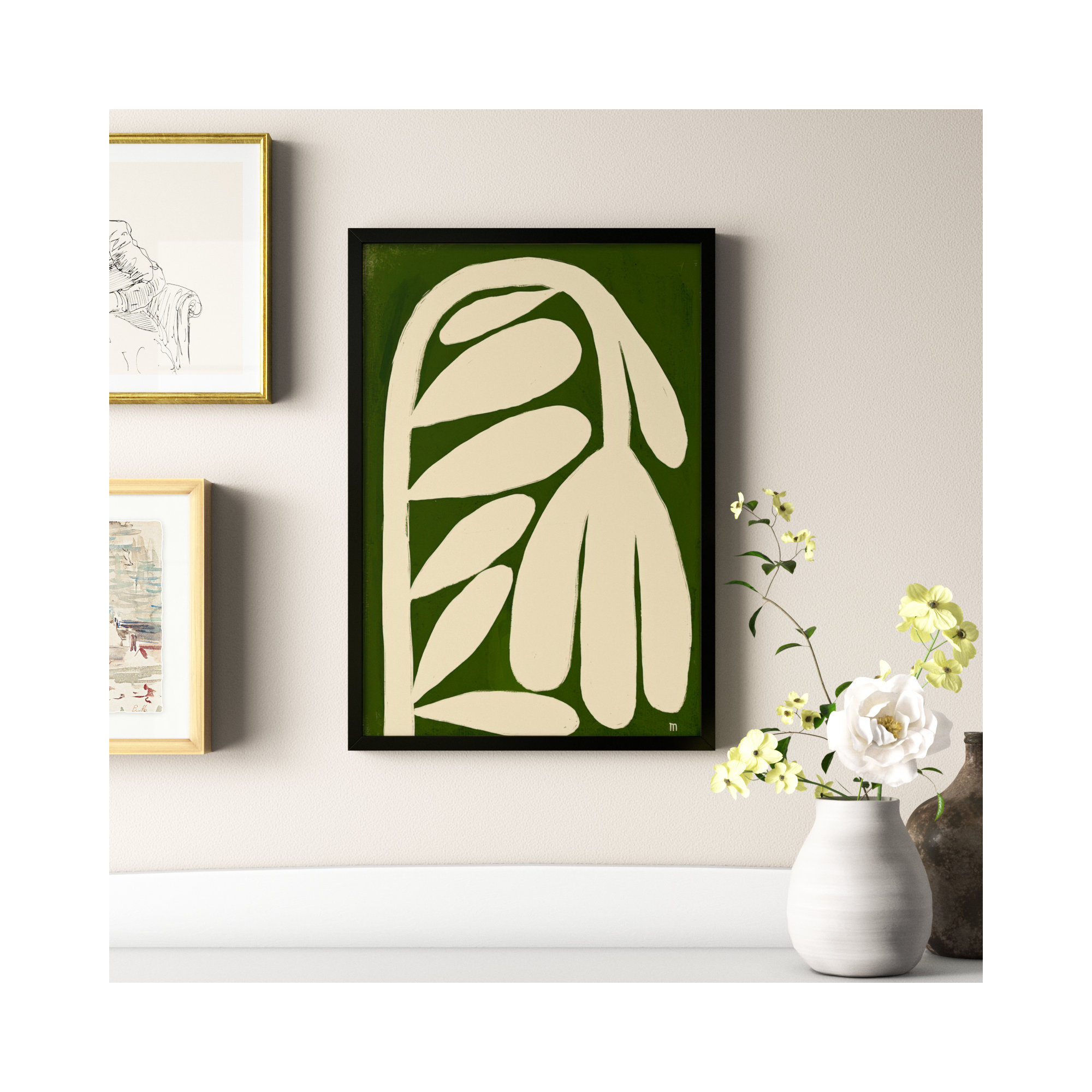 Tulip by StudioM, Black, 25" H x 17.5" W x 1.25" D