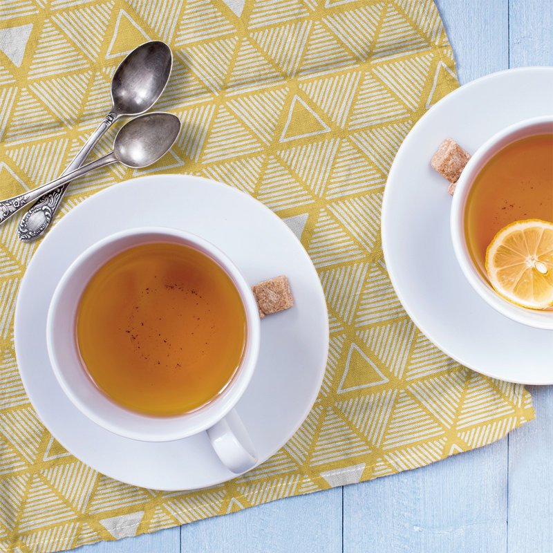 Jordao Tea Towel Kitchen Towel, Yellow/White, Poly Twill