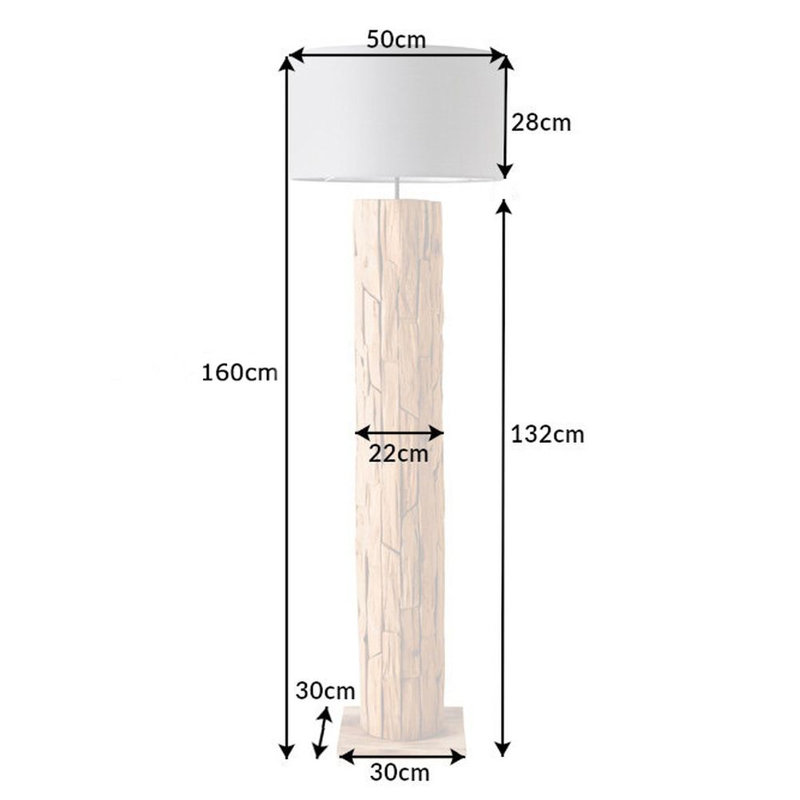 Ahwahnee 160cm Traditional Floor Lamp, Grey