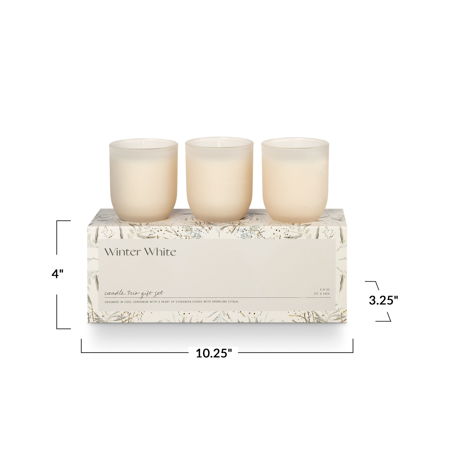 Noble Holiday Winter White Candle, Votive Trio Gift Set