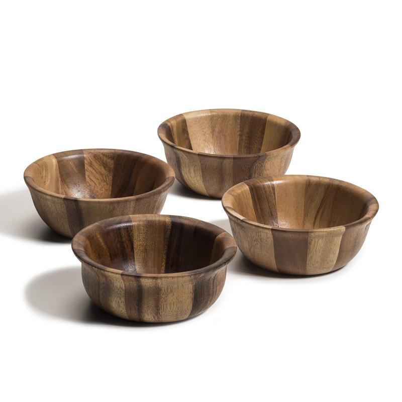 Bol à salade individuel en bois d'acacia