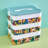 12L Building Block Toy Storage Box Large Capacity Stackable Toy Organizer Multiple Compartments with Dustproof Lid Handle Design Blocks Toys Organizer Storage Case