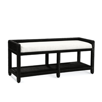 Glinda Wicker Shelves Storage Bench