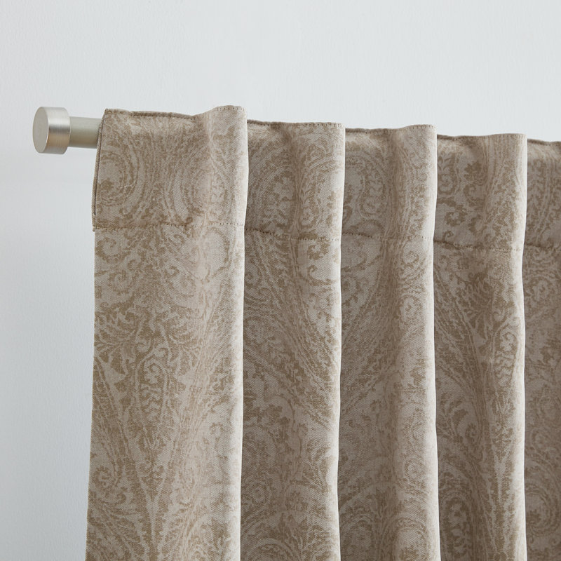 Rideau occultant en polyester Rodmur Paisley, Naturel, L 52 po x L 95 po