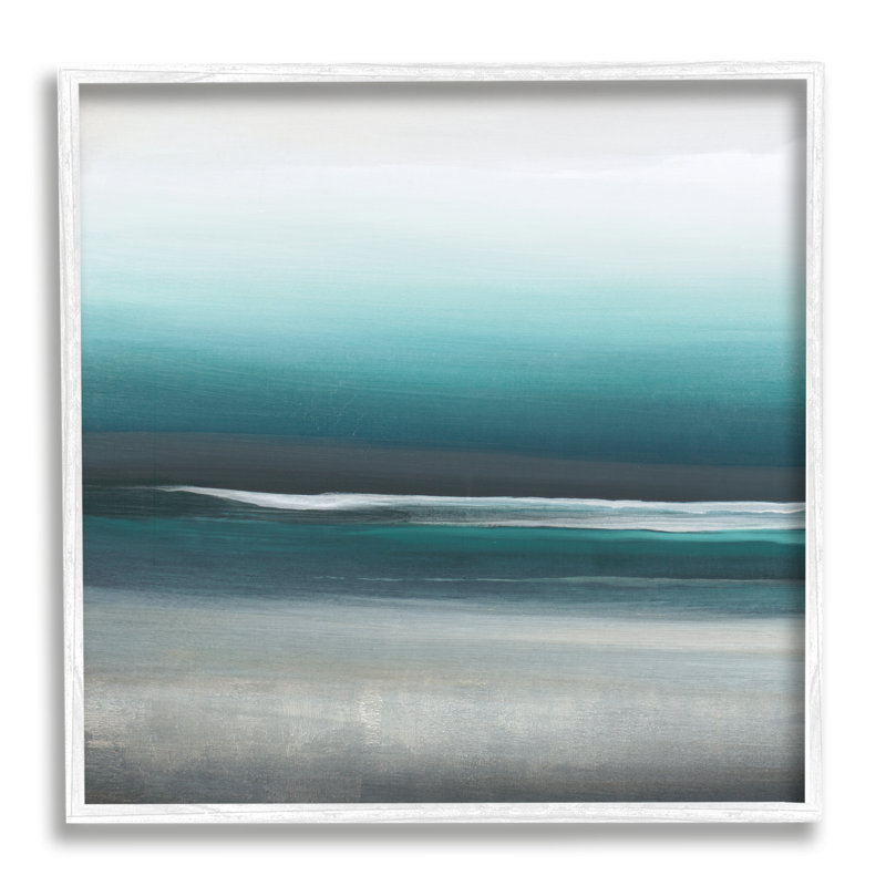 «Stormy Coast Nautical Landscape» - impression, H 17 po x l 17 po x P 1,5 po, Giclée encadrée blanc bord de mer