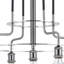 Lustre en métal 5 lumières Transformer en acier brossé avec ampoules Edison