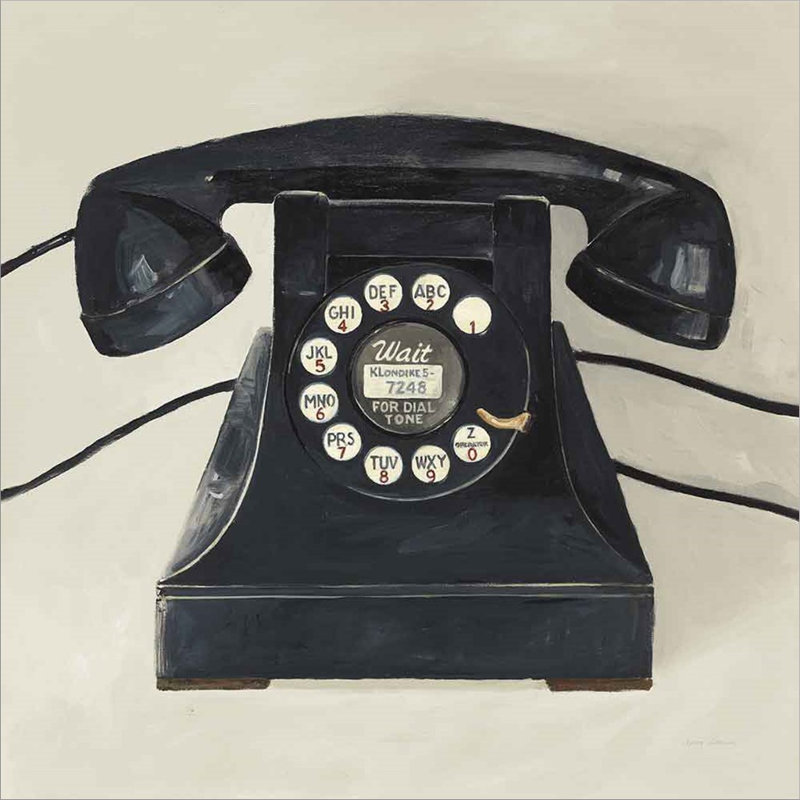 «Classic Téléphone on Cream» par Avery Tillmon - peinture sur toile sans cadre