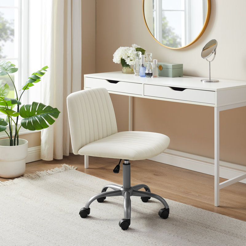 Morency Swivel Office Chair, Cream