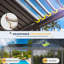 Pergola à persiennes 20 x 10 pi avec écrans rétractables, pavillon de jardin extérieur en aluminium avec toit imperméable réglable pour patio, terrasse et spa, gris foncé-87140726-131508061-131675113