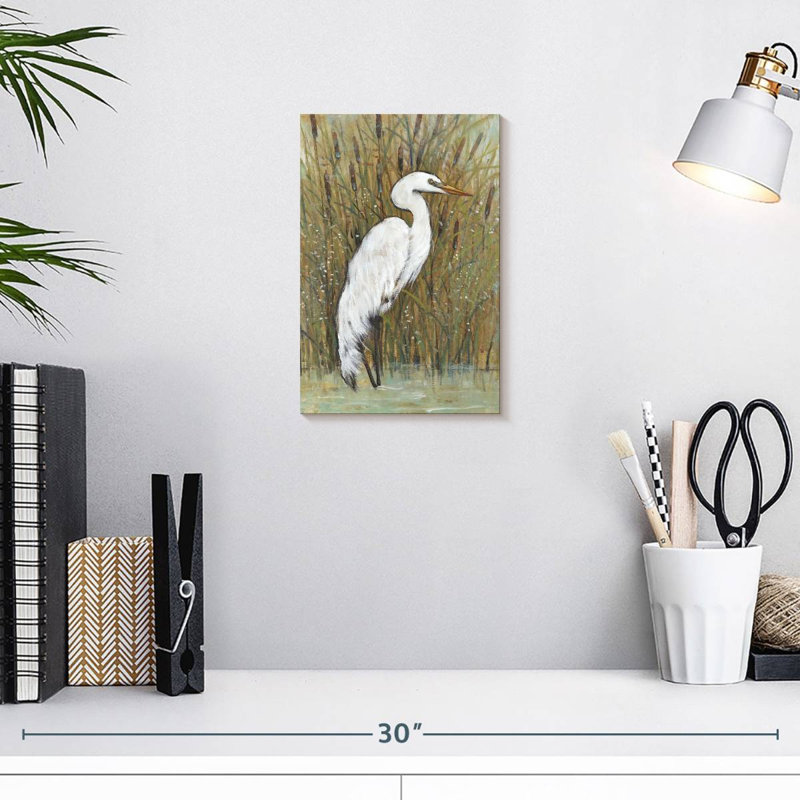 Brampt White Egret I, 12" H x 8" W