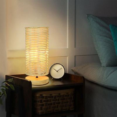 Houle Solid Wood USB Table Lamp