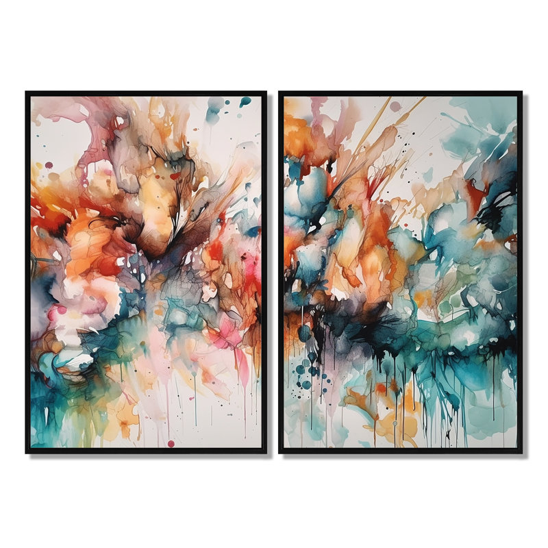 Captivating Boho Dance III - Art mural moderne 2 pièces, Impression encadrée flottante, 36'' H x 48'' W, Black